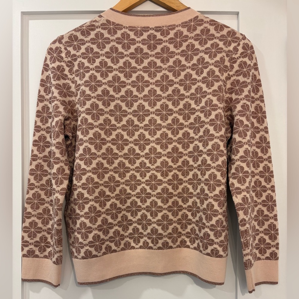 Kate Spade Pink Metallic Flower Cardigan - Picture 3 of 6